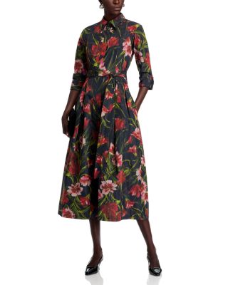 Floral Faille Shirt Dress