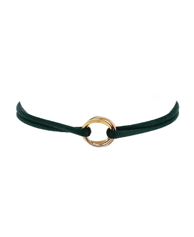 Pre-owned Pre-owned Cartier Cartier Trinity On Cord Bracelet Silk Cord With 18k Tricolor Gold