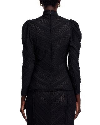 Mito Textured High Neck Top