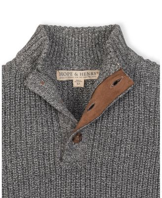Organic Mock Neck Cardigan Stitch Sweater - Little Kid, Big Kid