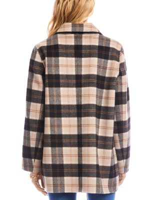 Oversized Brushed Plaid Jacket