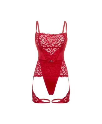 Plus Candice Satin & Lace Teddy