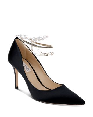 Women's Verna Black Satin Pumps  