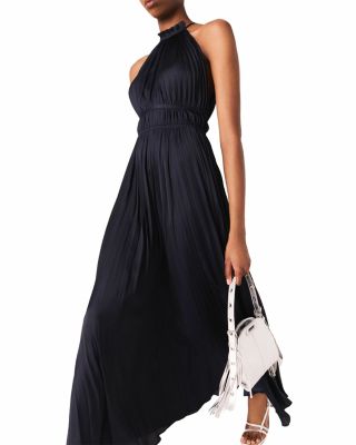 Pleated Satin Maxi Dress - Exclusive