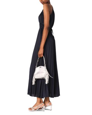 Pleated Satin Maxi Dress - Exclusive