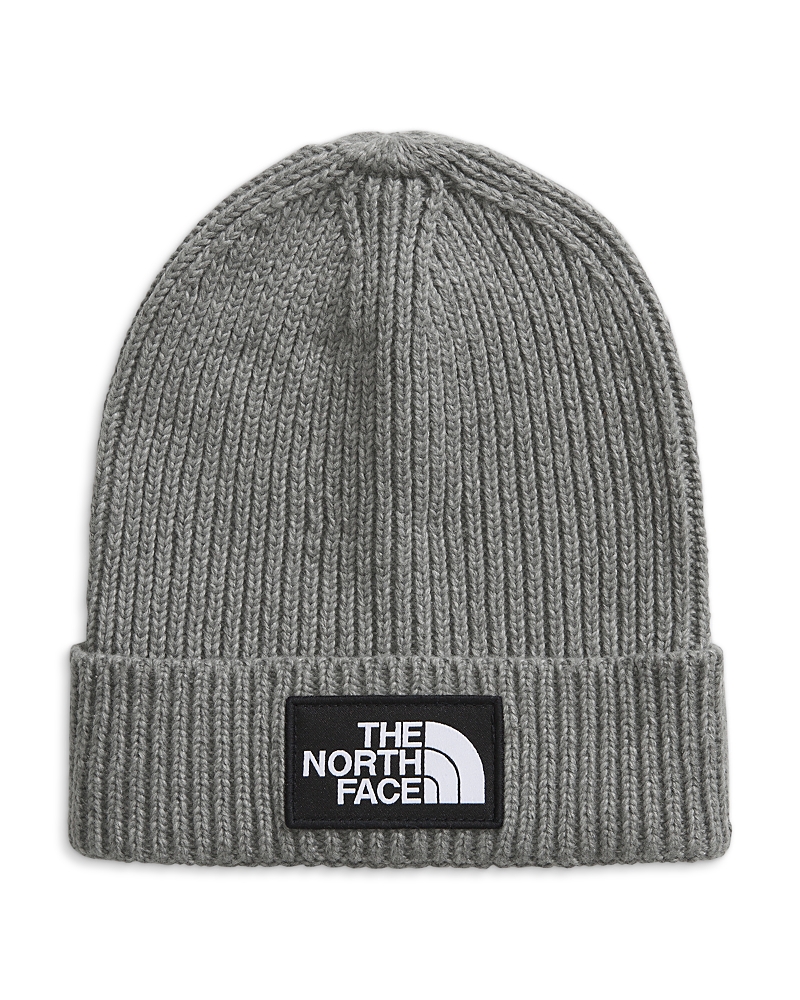 The North Face Unisex Kids' Tnf Logo Box Cuffed Beanie In Gray