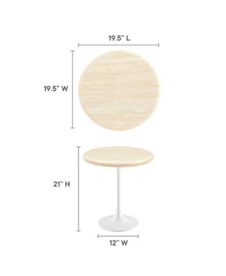 Lippa Round Artificial Travertine Side Table