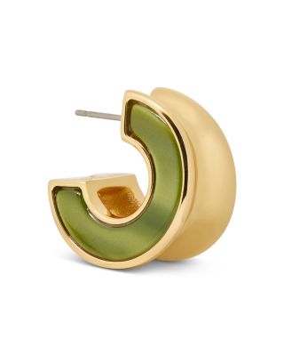 Bold Green Small Hoop Earrings, 0.82"