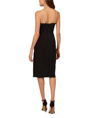 Stretch Crepe Halter Midi Dress