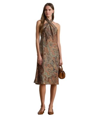 Ralph Lauren - Paisley Charmeuse Halter Cocktail Dress
