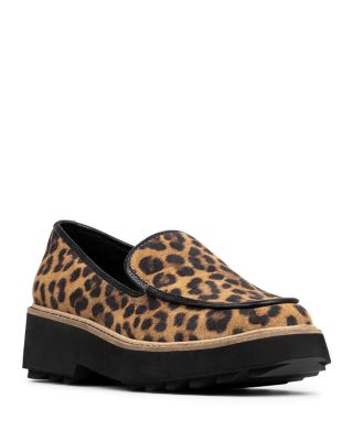 Women's Peggi Leopard Print Suede Wedge Loafers