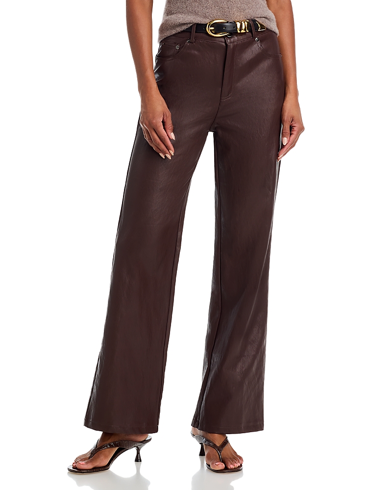 Aqua Faux Leather Flared Pants - Exclusive