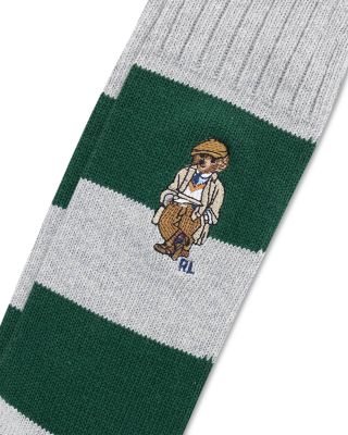Embroidered Rugby Bear Socks