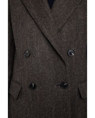 Miew Chevron Wool Blend Coat