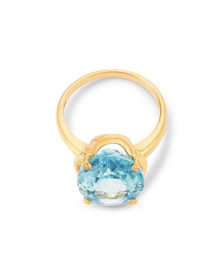 Sky Blue Topaz Oval Ring in 14K Yellow Gold