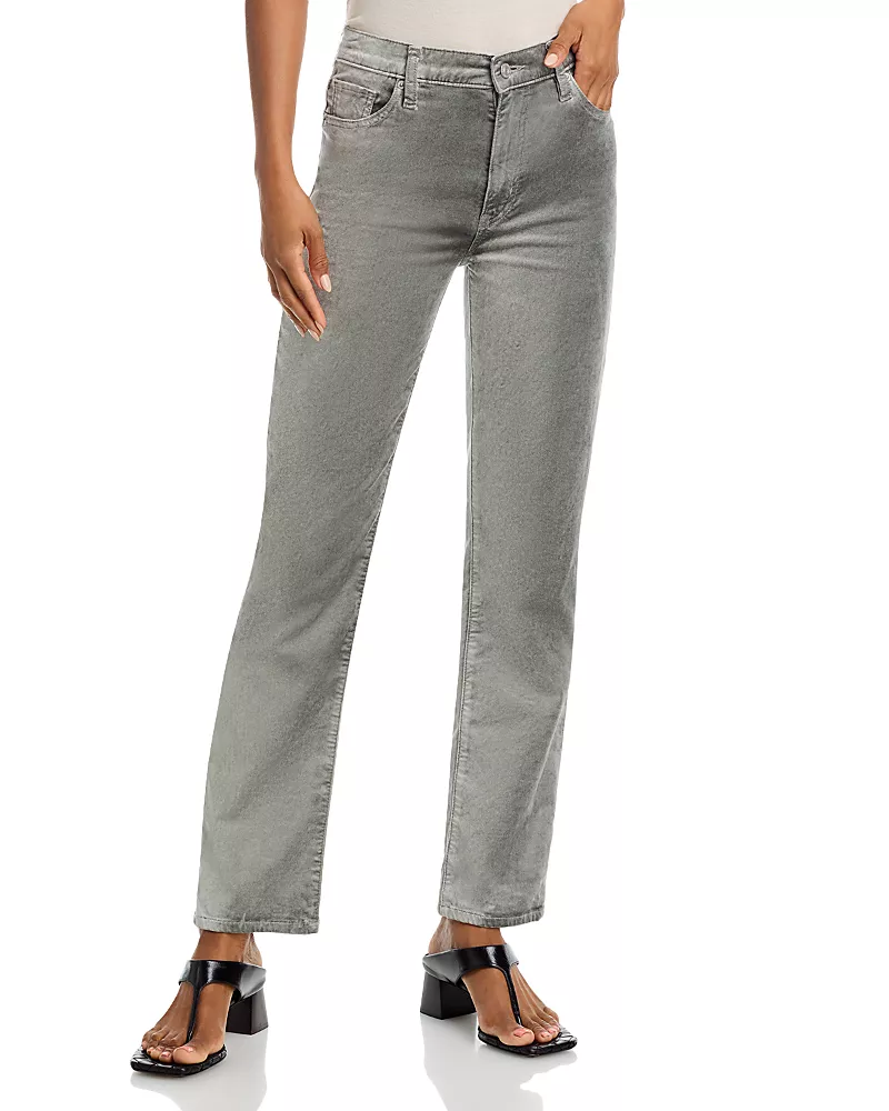 Frame Le Sleek Straight Jeans in Oyster Velvet