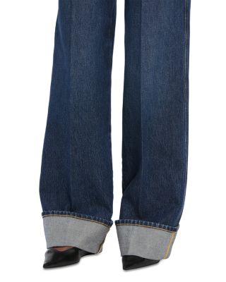 The Cuffed Wide Leg Jeans in Spencer