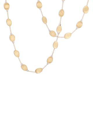 Diamond Accented Long Necklace in 18K Yellow Gold, 0.79 tcw