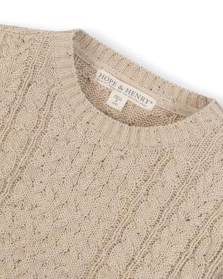 Boys' Organic Long Sleeve Fisherman Cable Pullover Sweater - Little Kid, Big Kid