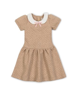  Girls&#39; Short Sleeve Quilted Dress with Eyelet Collar - Little Kid, Big Kid