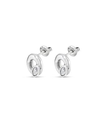  Oval Crystal Stud Earrings
