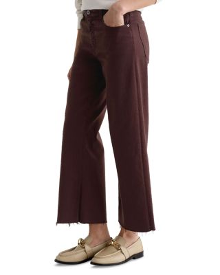 AG Saige High Rise Wide Leg Crop Jeans in Coffee Bean