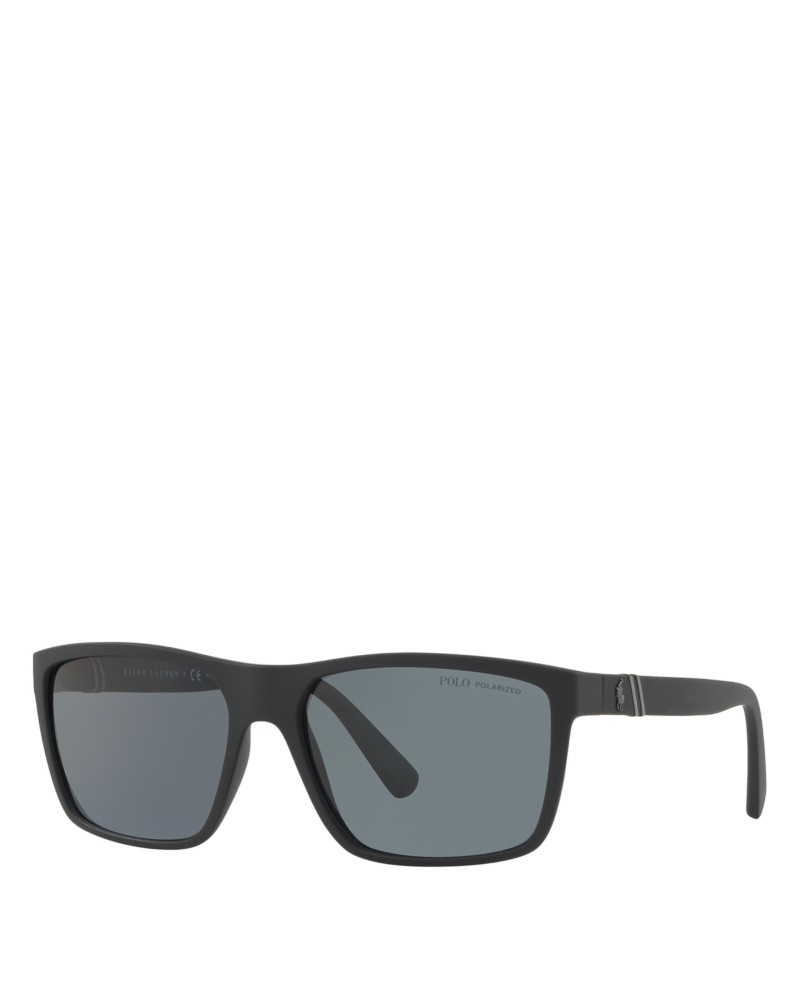 Polo Ralph Lauren Rectangle Sunglasses, 59mm in Matte Black