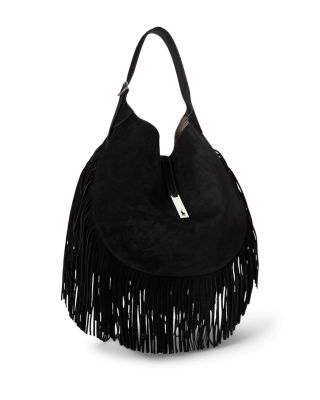 Polo ID Large Fringe Suede Shoulder Bag