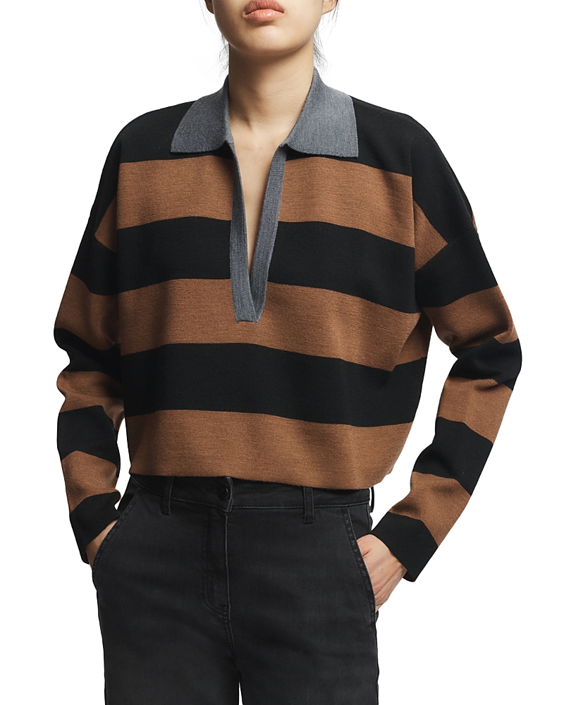 Saint Art Samira Striped Knit Polo In Multi