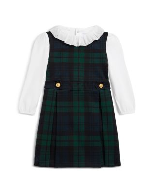 Girls' Cotton Bodysuit & Plaid Ponte Dress Set - Baby