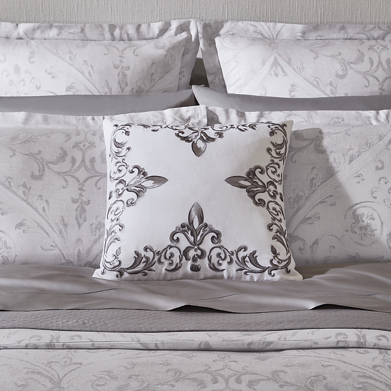 Sferra Umbria Embroidered Linen Decorative Pillow, 20 X 20 In Multi