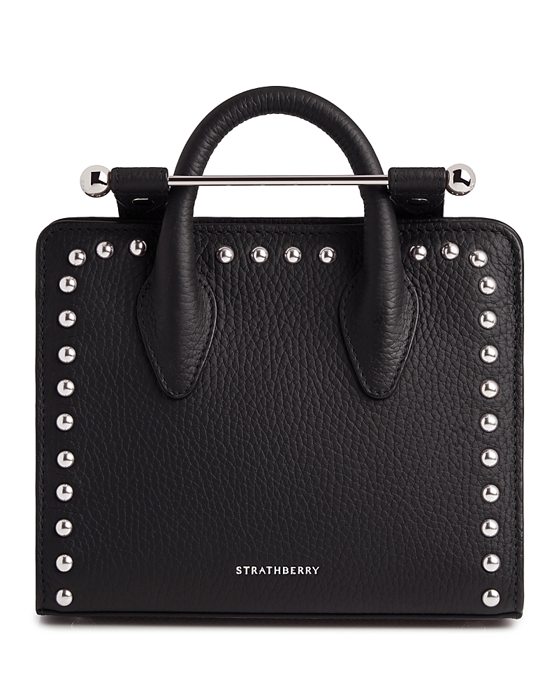 Strathberry Nano Tote Studs In Black