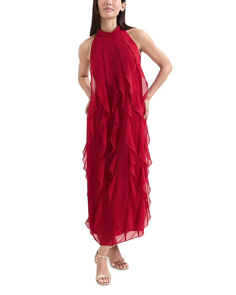 Phase Eight Helena Ruffle Maxi Dress In Red