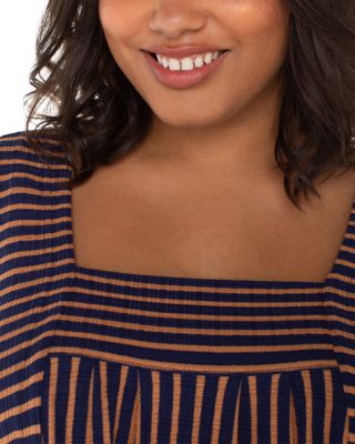 Long Sleeve Square Neck Knit Top