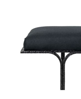 Bryn Linen Bench in Black