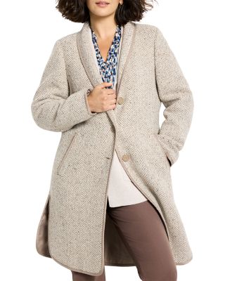 Herringbone Wool Blend Coat