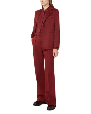 Straight Leg Wool Pants 