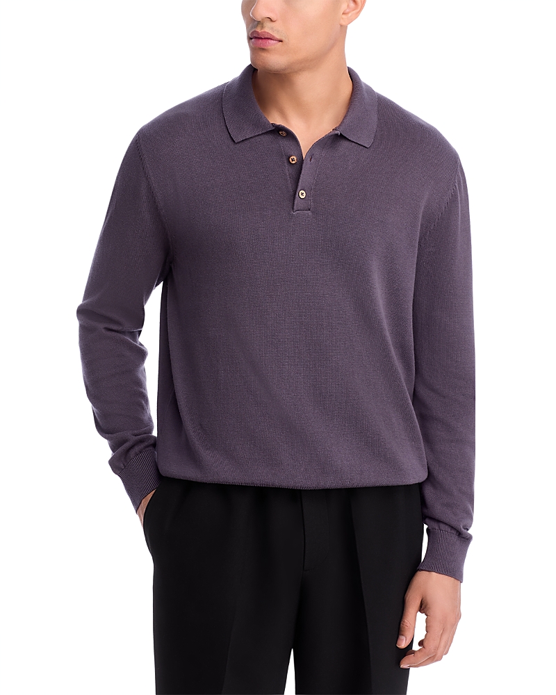 Alex Crane Feather Organic Cotton Polo Sweater In Purple