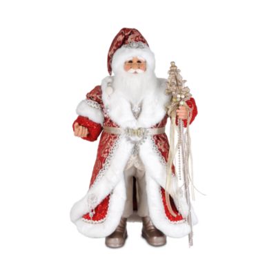 Light Up Red Couture Santa Figurine