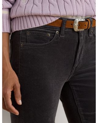 Stretch Corduroy Mid-Rise Straight Pants