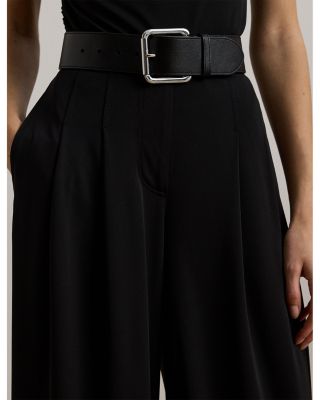 Pleated Stretch Jersey Wide-Leg Pant