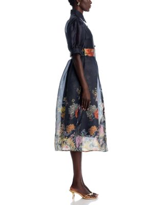 Floral Print Button Front Dress