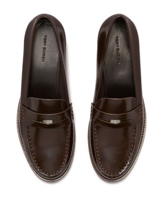 Women's Classic Brown Leather Penny Loafers