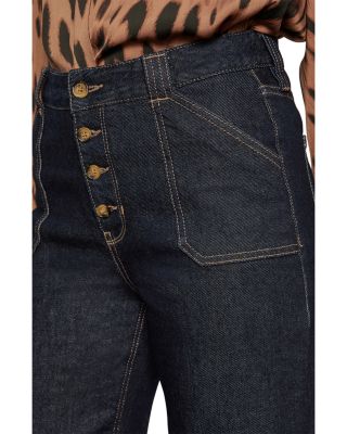 Ekara High Rise Slim Wide Leg Jeans in Indigo Dark Rinse Wash