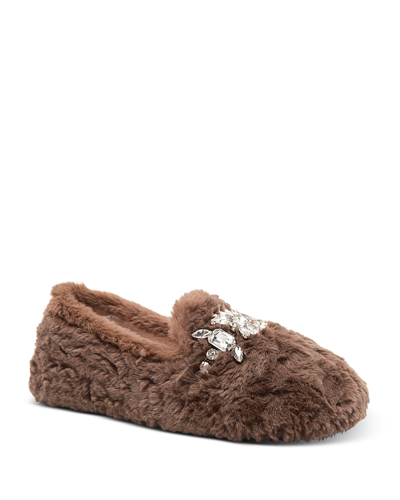Free People Slumber Party Faux Fur Loafer Slipper In Brown