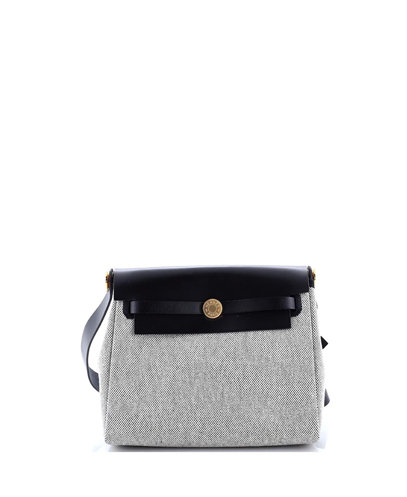 Pre-owned Pre-owned Hermes Hermes 20 Herbag Zip Toile And Leather In Black