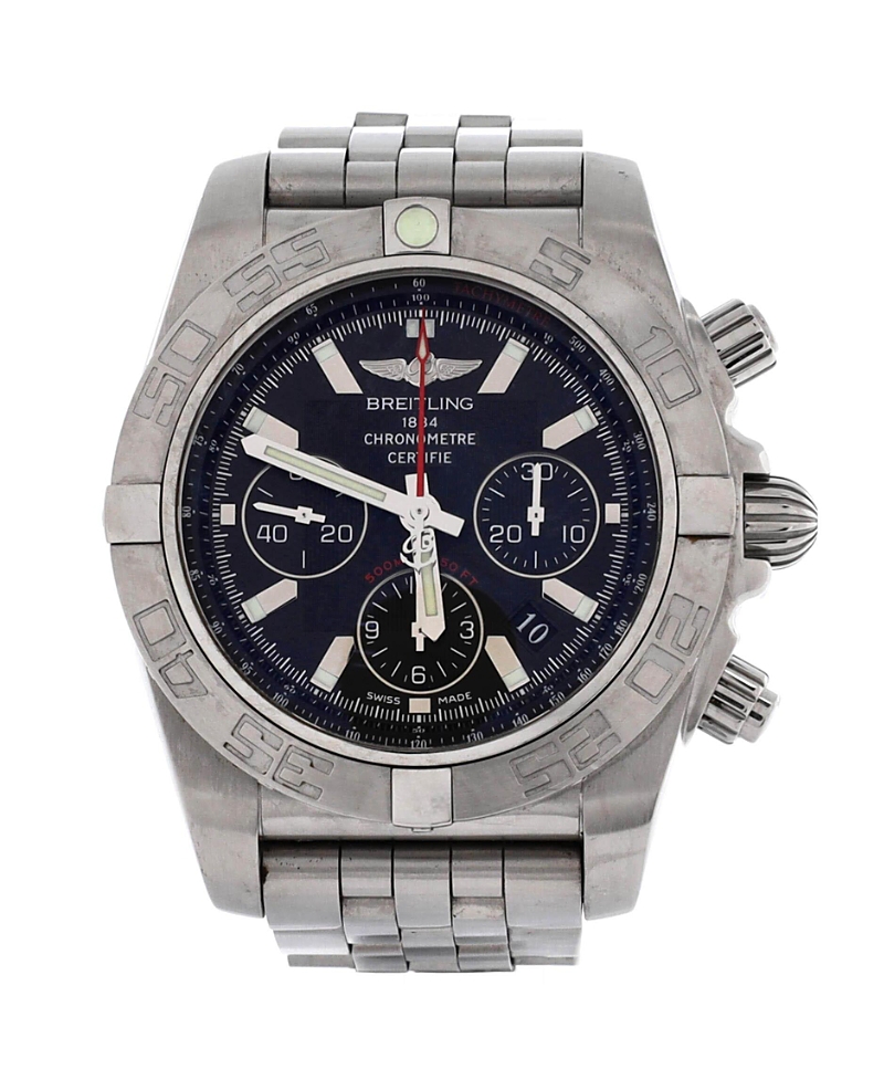 Pre-owned Pre-owned Breitling Breitling Chronomat Chronograph Automatic Watch In Stainless Steel 44mm In Black