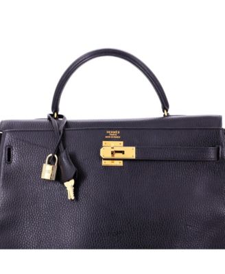  Kelly 35 Handbag Black Ardennes with Gold Hardware