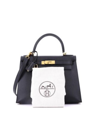 Kelly 28 Handbag Black Epsom with Gold Hardware