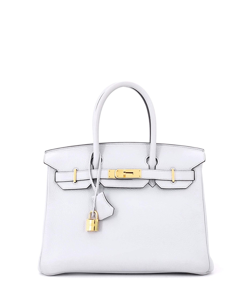 Pre-owned Pre-owned Hermes Hermes Birkin 30 Handbag Blue Clemence With Gold Hardware